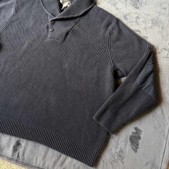 Duluth Trading Co. Mens 3XL Shawl Collar Sweater Rib Knit Pullover Elbow Patches - Picture 6 of 13